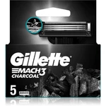 Gillette Mach3 Charcoal náhradné žiletky 5 ks