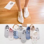 Kawaii Harajuku Cartoon Women Socks Cotton Invisible Socks Cute Animal Stereo Ear Girl Ankle Socks Funny Breathable Socks