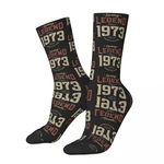 Born In 1973 50th Birthday Socks Harajuku Super Soft Stockings All Season Long Socks Accessories for Unisex Gifts