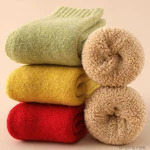 Wool Cashmere Sock for Baby Boy Girl Solid Color Warm Thicken Fleece Calf Furry Kid Sock for 0-10 Year Children Baby Stuff