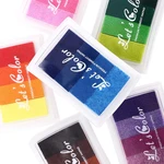 Hand Account School Office Scrapbooking Gradient Color Ink Pad Newborn Footprint Inkpad Stamp Oil Based Rainbow Ink Pad