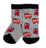 Dětské bavlněné ponožky Hasiči - šedé, vel. 23-26