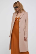 Vlnený kabát Calvin Klein ružová farba, prechodný