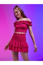 Koton volánová mini sukňa s čipkou