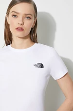 Bavlnené tričko The North Face W S/S Redbox Slim Tee dámske, biela farba, NF0A87NMFN41