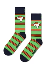 Ponožky Happy Socks Egg On Stripe Sock zelená farba