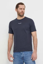 Bavlnené tričko Marc O'Polo pánsky, tmavomodrá farba, s potlačou, 421201251034