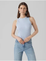 Svetlomodré dámske rebrované basic tielko AWARE by VERO MODA Lavender