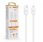 Datový kabel ALIGATOR POWER 3A, USB-C/Lightning, 1m, bílá