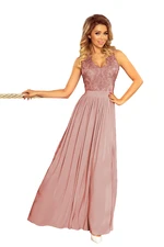 Long dress with lace neckline Numoco