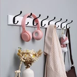 Punching Free Wall Hook High Quality 4 Hook Solid Wood Durable Wall Mount Rack Solid Color Door Hanger Key Coat Hat Towel