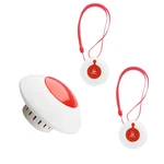 Wireless Security Alarm Motion Sensor With Panic Button Light Acousto-Optic for Hospital Warehouse Personal Care