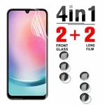 Front Screen Hydrogel Film 4in1 For Samsung Galaxy A24 4G Camera Lens Protector SamsungA24 Samsun A 24 24A 4G Not Glass 6.5inch
