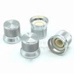 4 Pieces Silver Aluminum Alloy Mesh hat type Knob Diameter 17MM Height 16MM Flower Shaft Hole Potentiometer Encoder Switch Cap