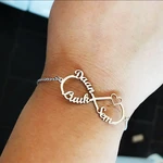 Personalized Boho Infinity Name Bracelet Femme Custom Heart Nameplate Bracelets For Women Stainless Steel Jewelry Best Gifts