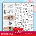 1PCS Valentine's Day Flowers Nail Art Stickers Lips Rose Flower Designer Nail Stickers Decor Love Letters Nail Slider