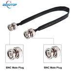 Pass Window Cable BNC Male to BNC Male Plug RF Coaxial Flat Soft Cable 50 Ohm Coax Pigtail Extension Cord
