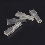 50PCS 4.8mm Female Spade Connector Crimp Terminal PVC Insulated Sleeve Clear