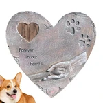Dog Memorial Garden Stone Pet Grave Stone Dog Grave Stone Marker Heart Shape Pet Memorial Stones With Forever In Our Hearts Text
