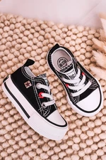 Kids Classic Big Star Sneakers - black