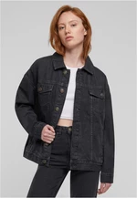 Women's oversized denim jacket from the 90s - black washed