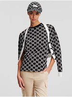 Women's white and black patterned cardigan KARL LAGERFELD - Women