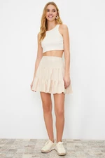 Trendyol Beige Flounce Modal Content Mini Woven Skirt