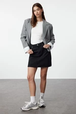 Trendyol Black High Waist Mini Denim Skirt