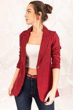 armonika Women's Burgundy Single Button Jacket