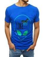 Blue men's T-shirt with print RX4156