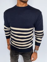 Men's Navy Blue Striped Dstreet Sweater