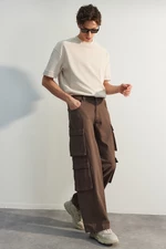Trendyol Brown Men's Premium Baggy Cargo Pants