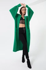 Lafaba Women's Light Green Balloon Sleeve Long Cardigan