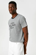 Koton Men's Gray Striped T-Shirt