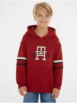 Červená chlapčenská mikina s kapucňou Tommy Hilfiger