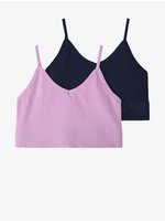 Set of two girls' bras in navy blue and pink name it H - Girls