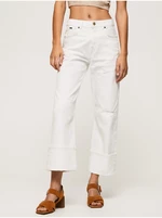 Bílé dámské straight fit džíny Pepe Jeans - Dámské