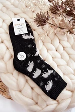 Women's woolen socks in Polar Bear black