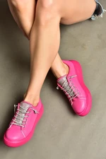 Fox Shoes P602001709 Fuchsia Stones Lace-Up Women's Sports Shoes Sneakers