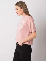 Dusty pink T-shirt with Piper RUE PARIS print