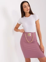 Dark pink ribbed knitted skirt