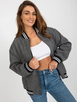 Dark grey oversize bomber jacket