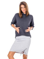 Pencil skirt with decorative lacing gray