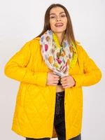 White-yellow scarf with print