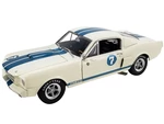 1965 Shelby GT 350R 7 "Stirling Moss" White with Blue Stripes Limited Edition to 516 pieces Worldwide 1/18 Diecast Model Car by ACME