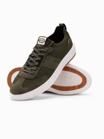 Ombre Men's structured fabric slip-on sneakers - olive