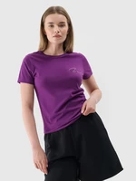 Dámské tričko slim s potiskem - fialové