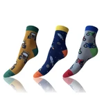 Bellinda 
CRAZY KIDS SOCKS 3x - Detské bláznivé ponožky 3 páry - čierna - zelená - sivá