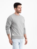 Ombre BASIC men's sweatshirt with round neckline - grey