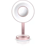 Zrkadlo kozmetické BaByliss 9450E ružové kozmetické zrkadlo • priemer zrkadla 22,5 cm • 2 zrkadlové plochy • 10-násobné zväčšenie • integrované osvetl